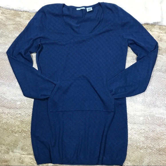 Anthro Guinevere Blue Eyelet Knit Tunic Top Dress - Picture 1 of 4